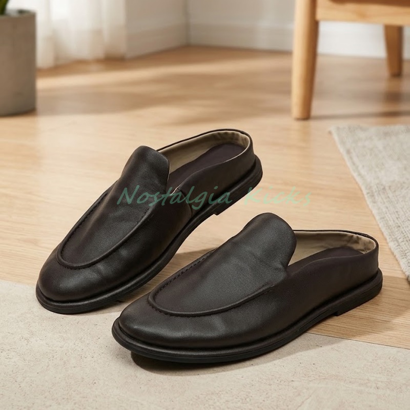 Men'S Shoes Smart - Mens Leather Mules Backless Slip On