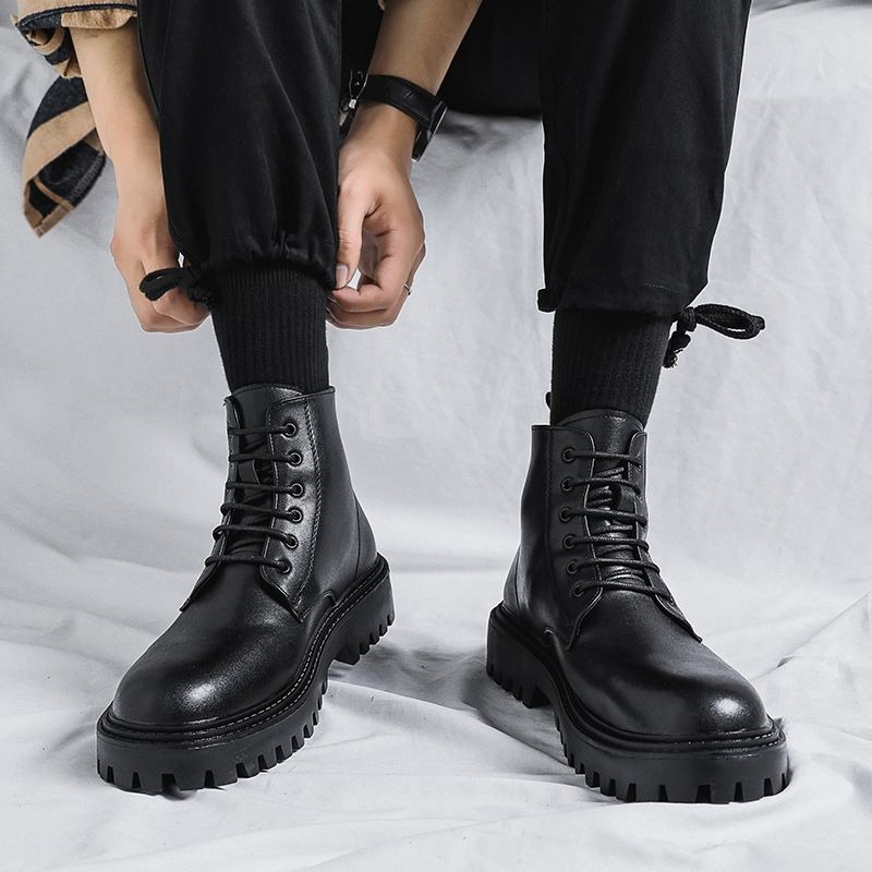 Men High Top Leather Boots Fas - đánh giá và giá Men'S Shoes Increase Height