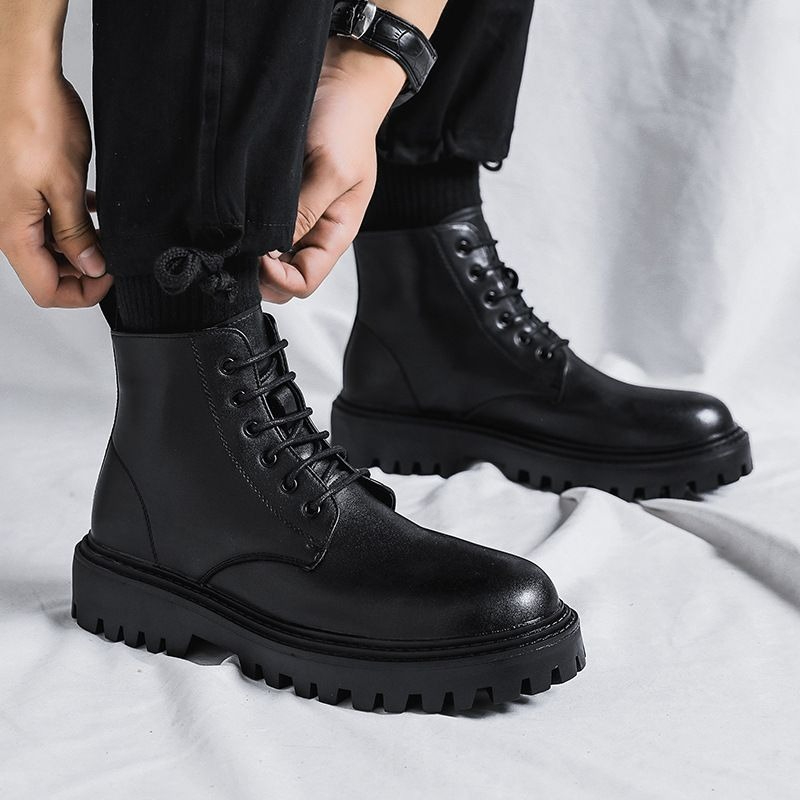 Men High Top Leather Boots Fas - đánh giá và giá Men'S Shoes Increase Height