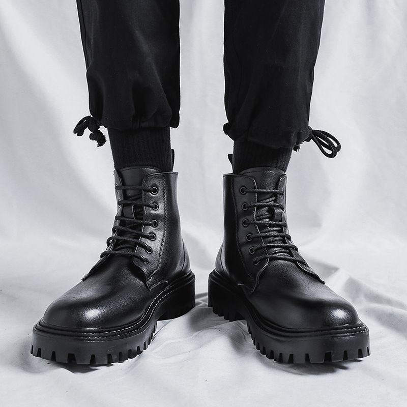 Men High Top Leather Boots Fas - đánh giá và giá Men'S Shoes Increase Height