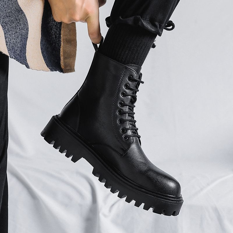 Men High Top Leather Boots Fas - đánh giá và giá Men'S Shoes Increase Height