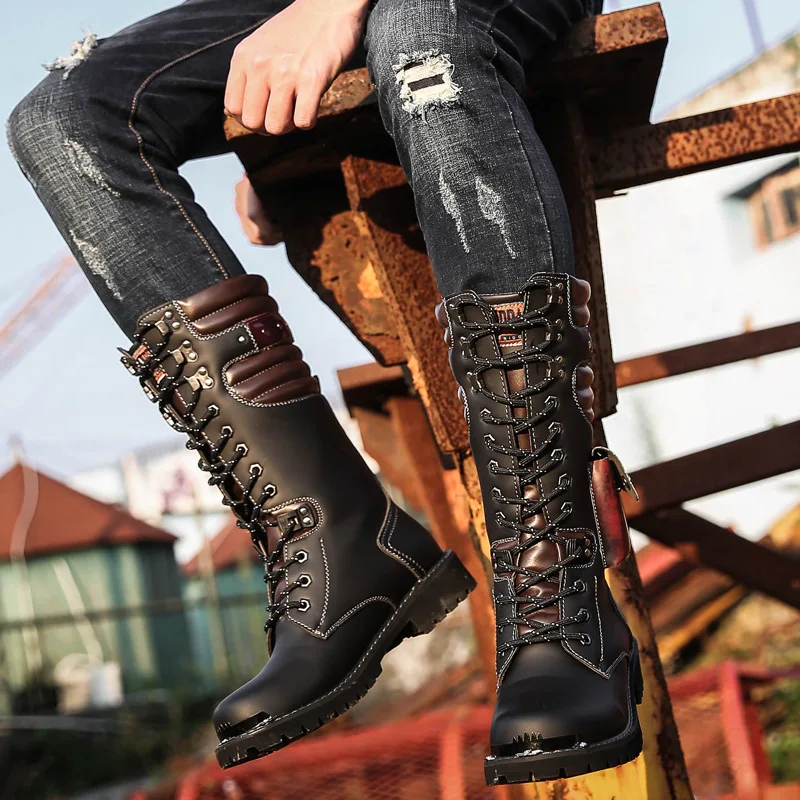 Men Knee High Leather Boots Wi - đánh giá và giá Men'S Shoes Hoka Sale