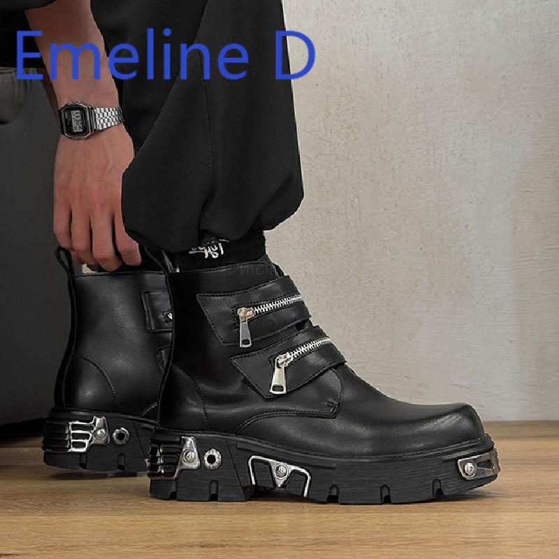 Dark Punk High Top Shoes Fashi - đánh giá và giá Men'S Shoes Increase Height