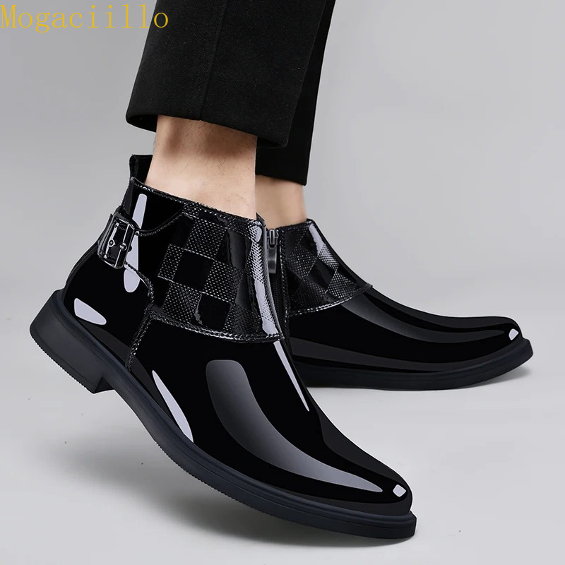 Brand Men's Black Gloss Patent - đánh giá và giá Men'S Shoes Hey Dude