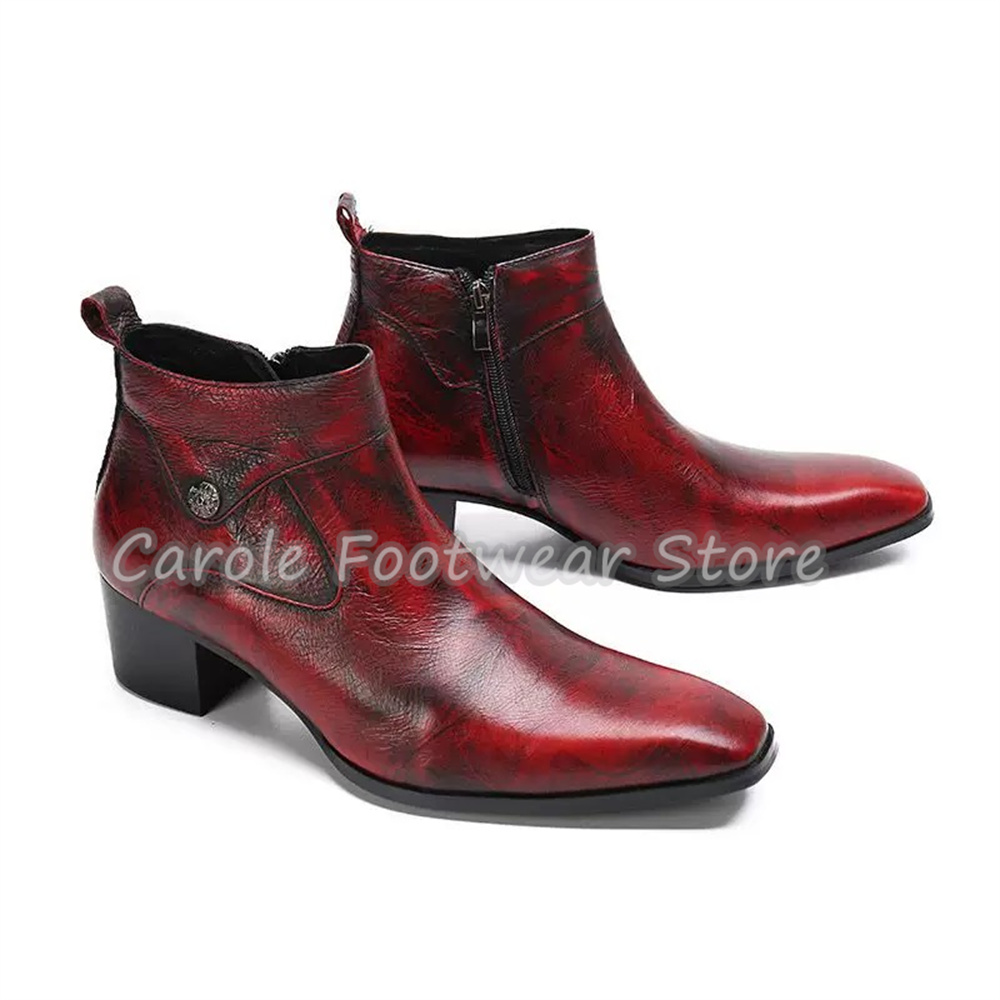 Vintage Square Toe Genuine Lea - đánh giá và giá Men'S Shoes Increase Height